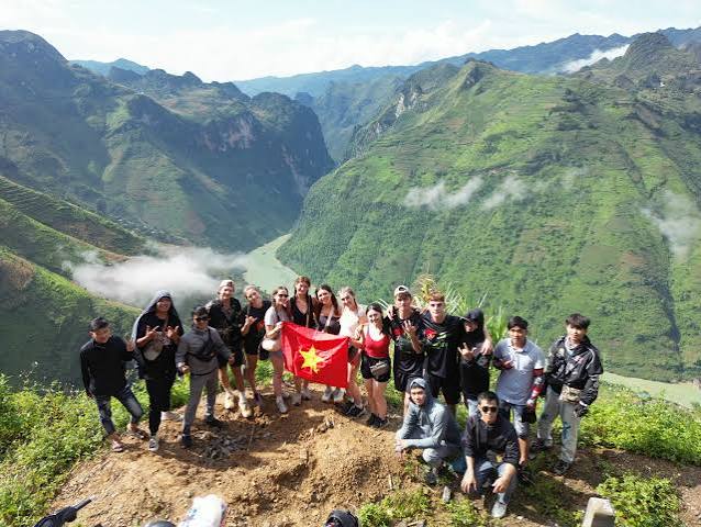 Riders on the Ha Giang Loop in northern Vietnam